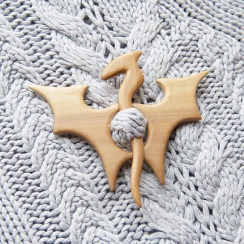 Wooden Brooch Winter Scarf Pin Animal Brooches
