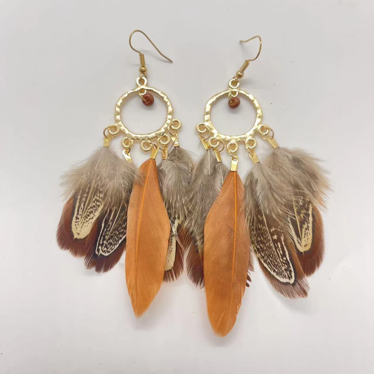 Women's Feather Yunnan Travel Vacation Retro Ethnic Earrings