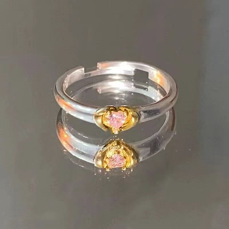 Zircon Pearl Female Open Simple Twin Rings