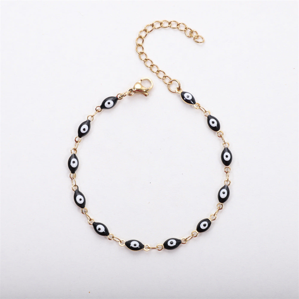 Jin Gold Turkey Devil's Eye Stainless Steel Titanium Small Bracelets