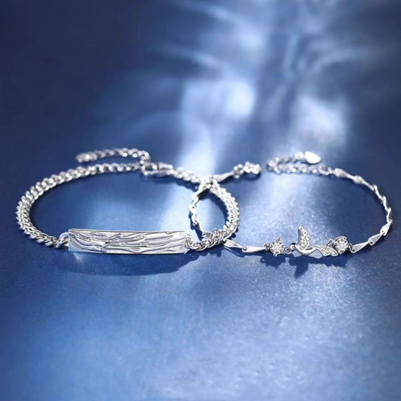 Has Met Locust Bird Couple Simple Design Valentine's Day Gift Bracelet