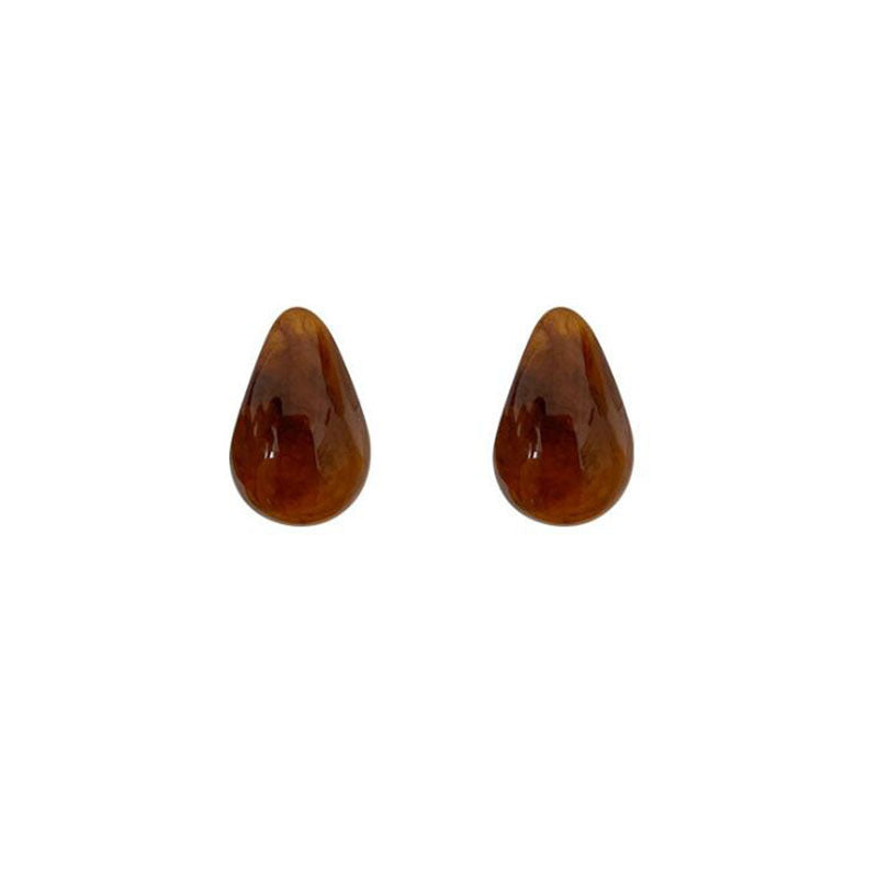 Pin Retro Personality Minimalism Resin Pattern Female Cold Style Earrings