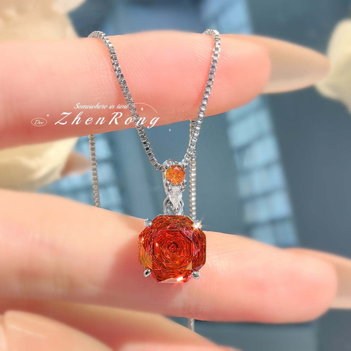 Women's Colorful Inlaid High Carbon Diamond Chinese Jewelry Set