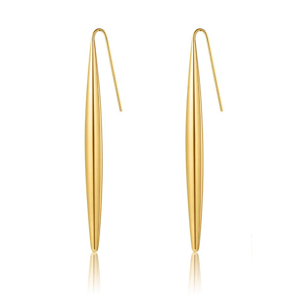 Oval Hollow Titanium Steel Ear Hook Fashion Rings