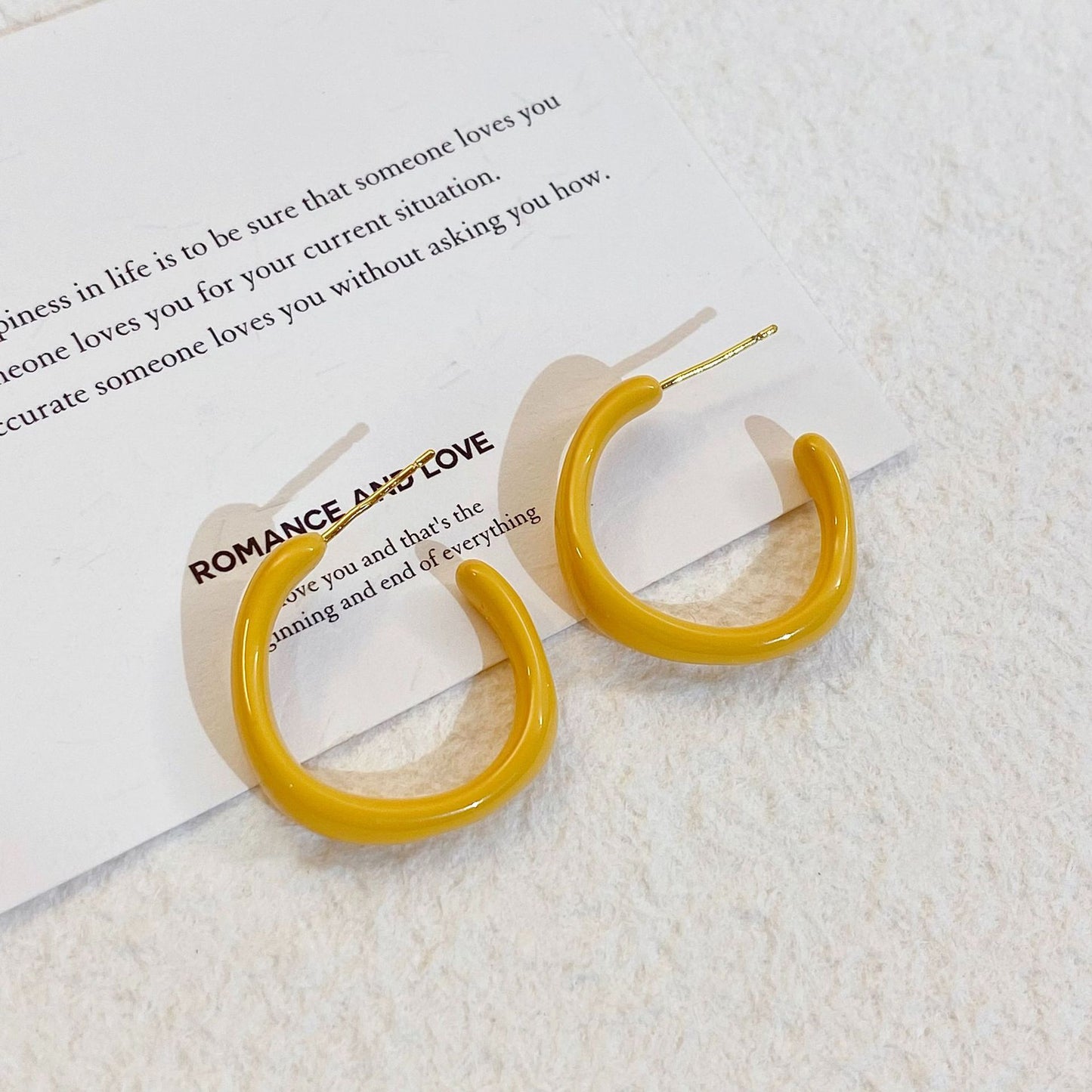 Plated Real Gold Ginger Flower Enamel Drip Glazed Female Sweet Earrings