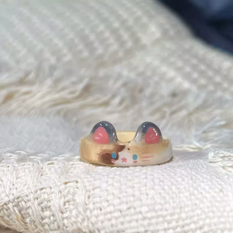 Imitation Blue Treasure Egg Noodles Bow Female Niche Ring