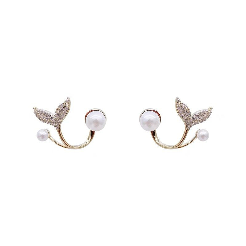 Elegant Fishtail Rhinestone Versatile Personality Design Earrings