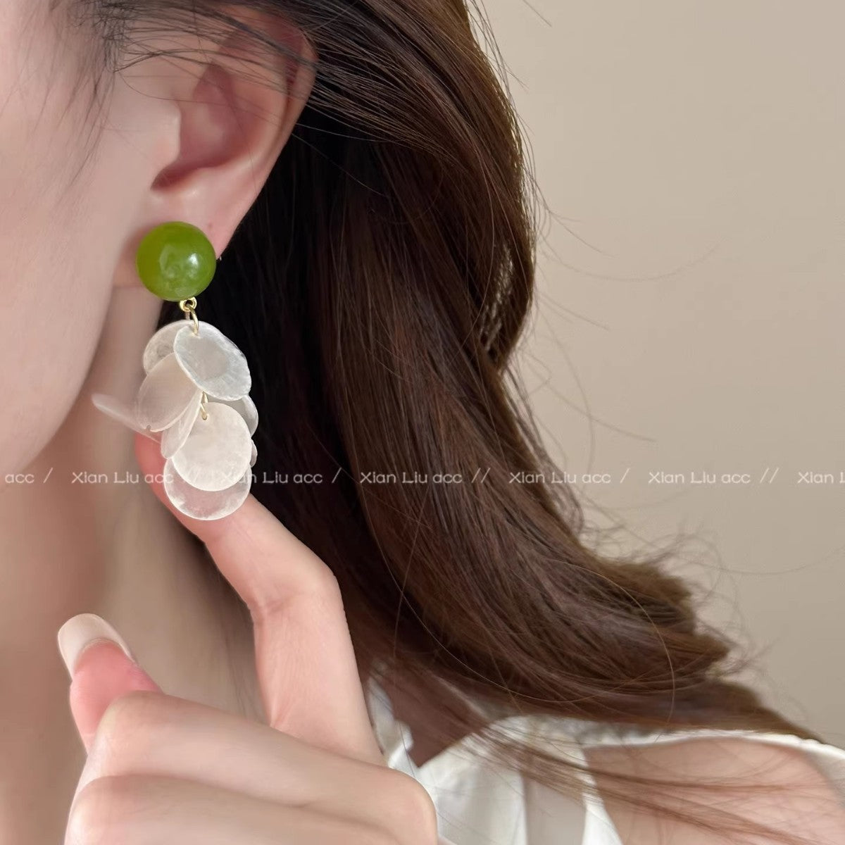 Avocado Green Suitable For Summer Shell Eardrops Earrings