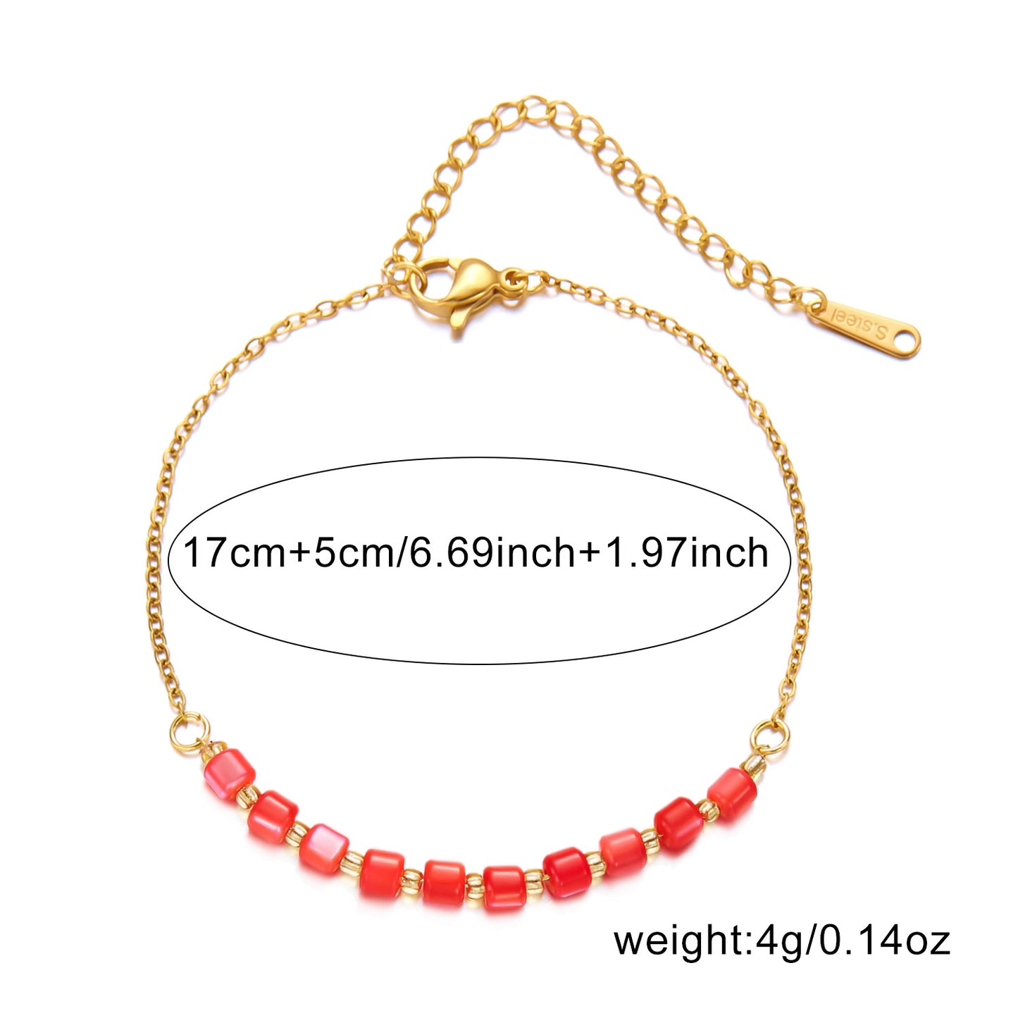 Women's Exquisite Stainless Steel Shell Bead Simple Bracelets