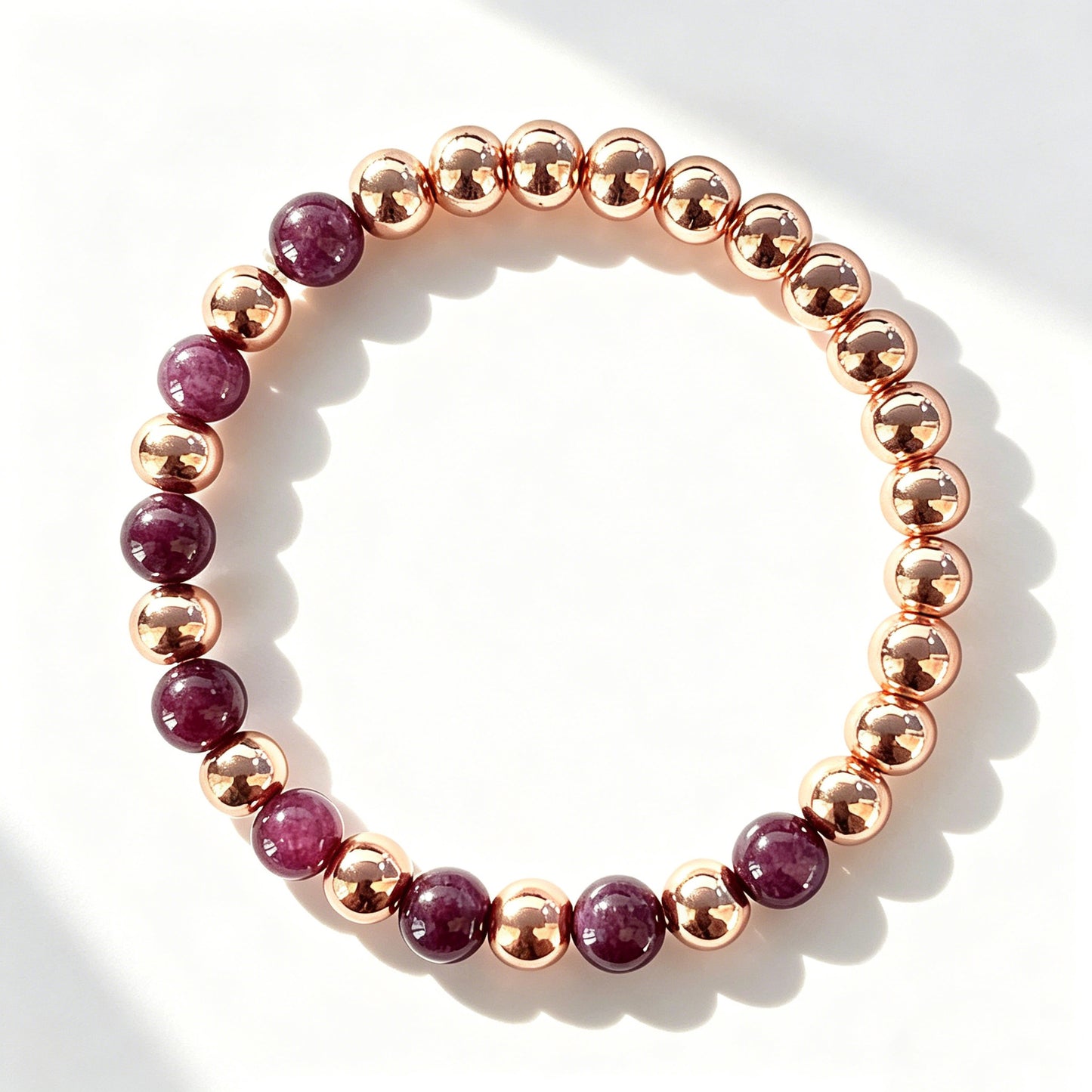 Natural Stone Garnet Gold Beads Handmade Bracelets