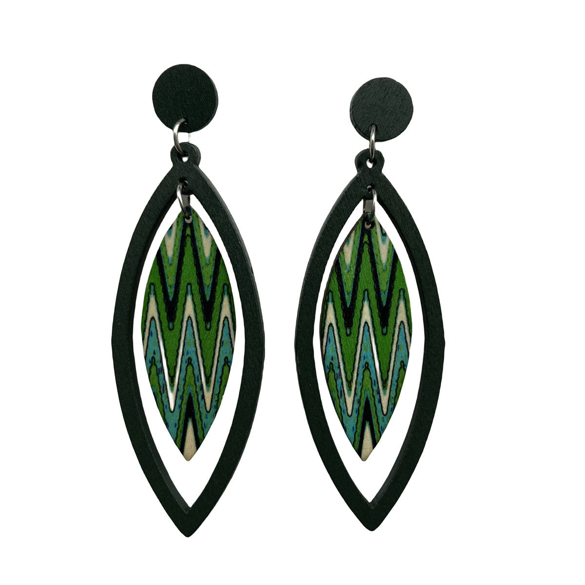Bohemian High-key Eardrop Wooden Leaves Geometric Earrings