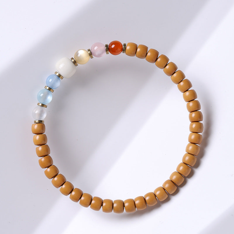 Cut Barrel Beads Vegetable Seed Agate Bracelets