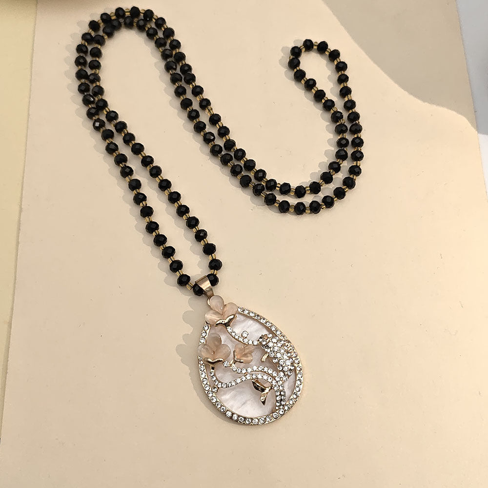 Women's Elegant Sweater Chain Temperament Wild Long Crystal Simple High-grade Necklace