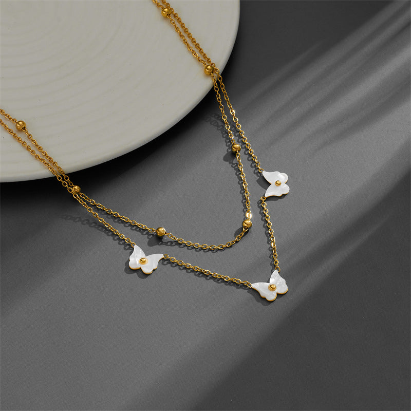 Women's Small Bead Stainless Steel Fresh Little Daisy Necklaces