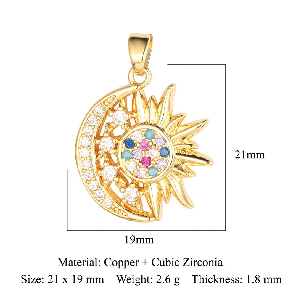 Color Zirconium Copper Micro Inlay Ornament Pendants