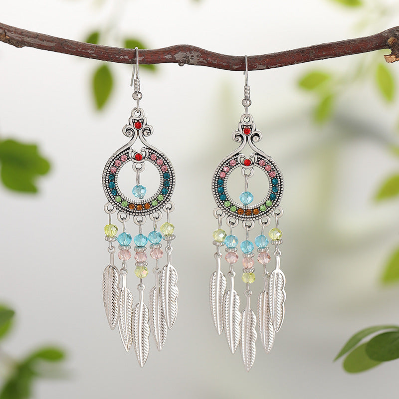 Artistic Sense Personalized Your Round Ethnic Earrings