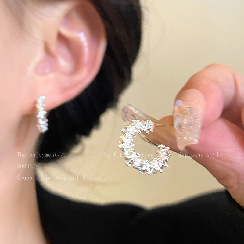Women's Sier Type Metal Auricular Needle Summer Stud Earrings