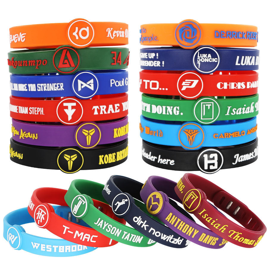 Basketball Adjustable Size Sports Silicone Wristband Star Kobe James Bracelets