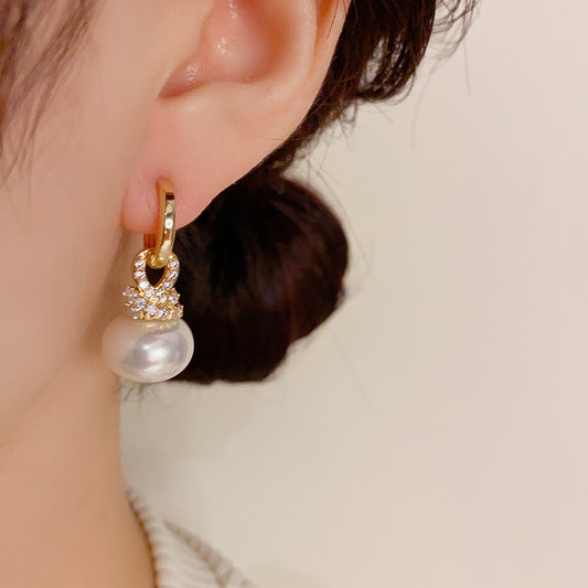 Light Luxury High-grade Fashion Temperament Bread Bead Ear Earrings