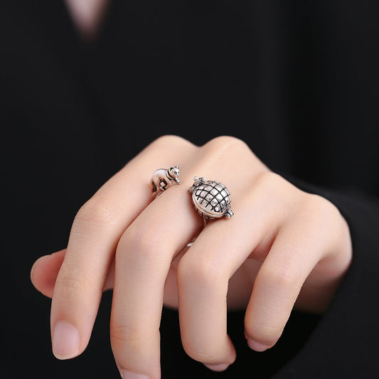 Incense Pill Design Sense Can Be Opened Antique Rings