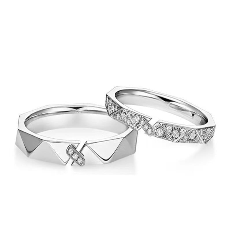Women's & Men's Long Couple Design Light Luxury High Class Elegant Rings