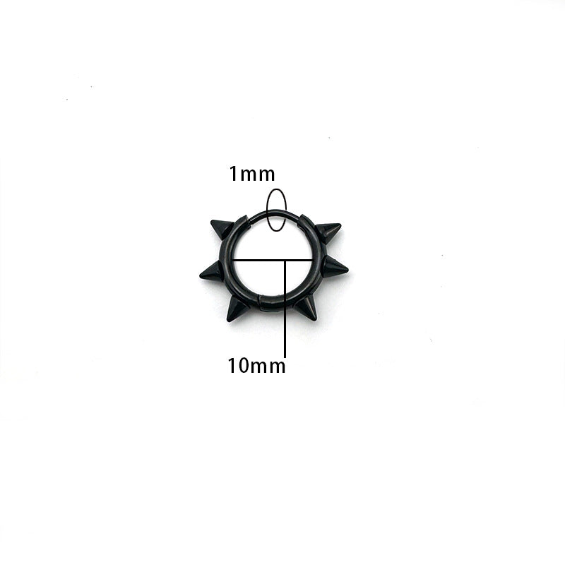 Steel Pointed Cone Clip Personality Punk Earrings