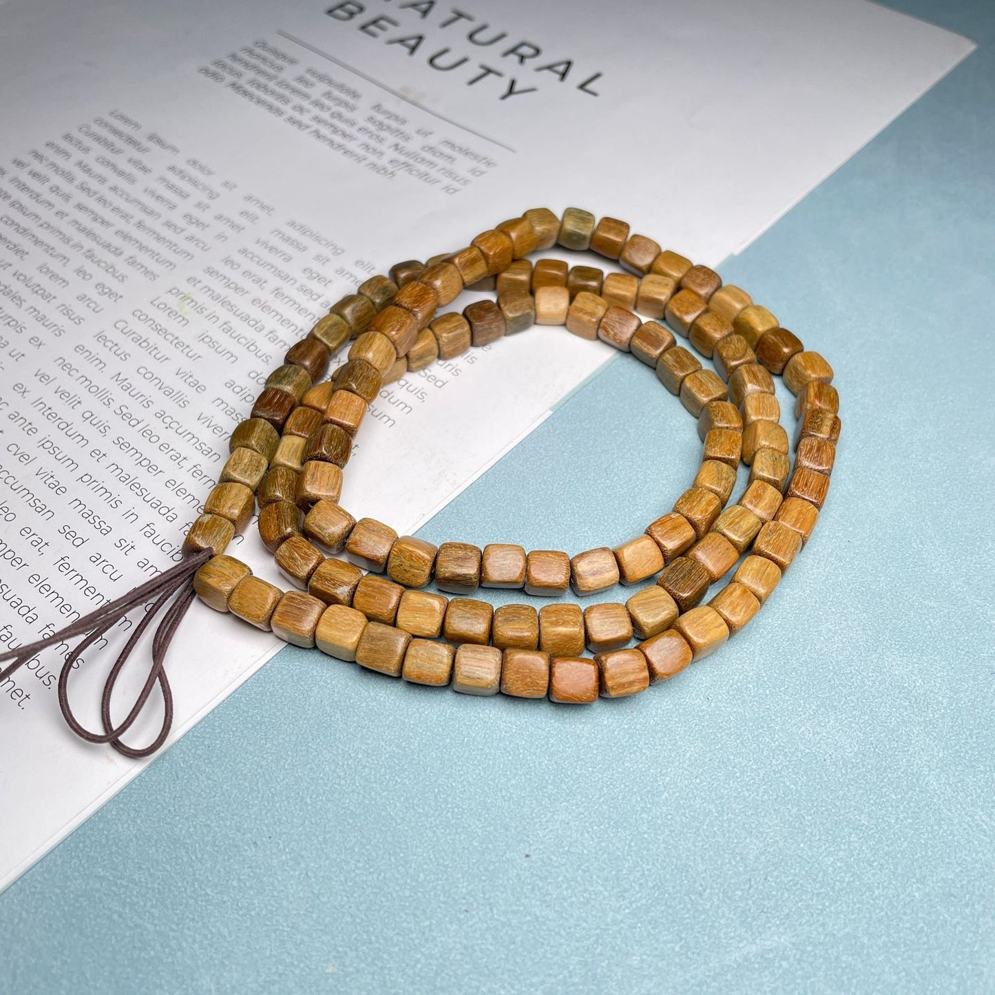 Women's & Men's Rosewood Purple Sandalwood Mountain Square Sugar Buddha Beads Bracelet