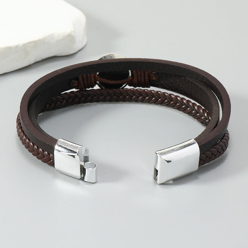 Men's Ornament Simple Handmade Woven Leather Creative Bracelets