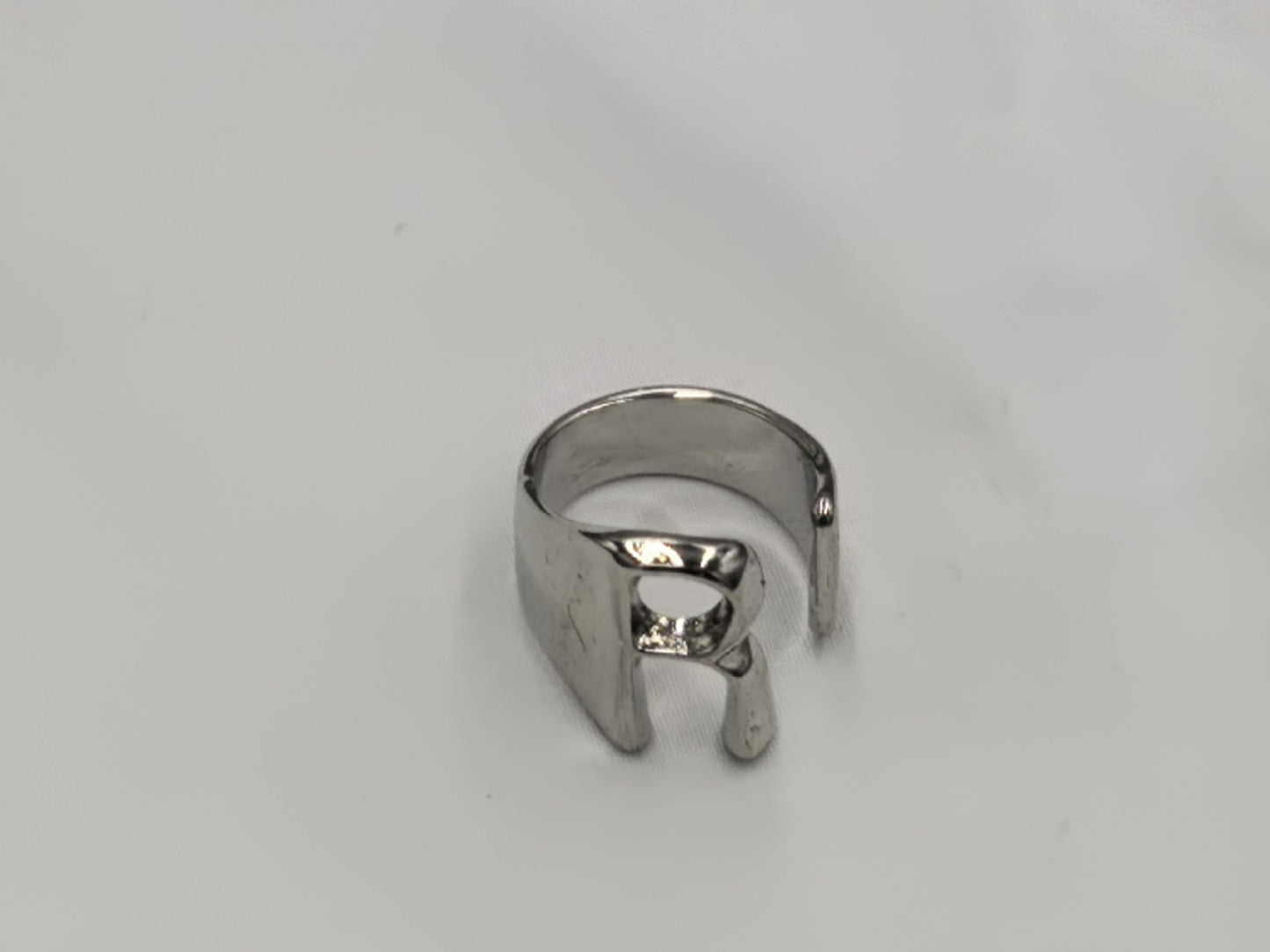 Style Open Glossy Letters Niche Design Metal Ring