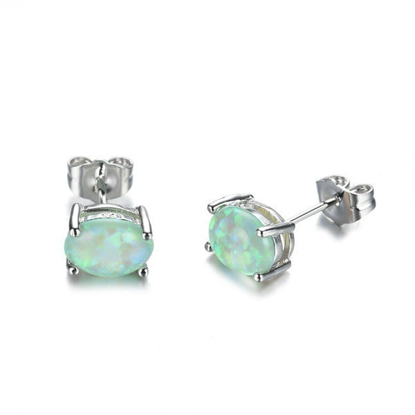 Attractive Beautiful Charming Glamorous Oval Opal Earrings