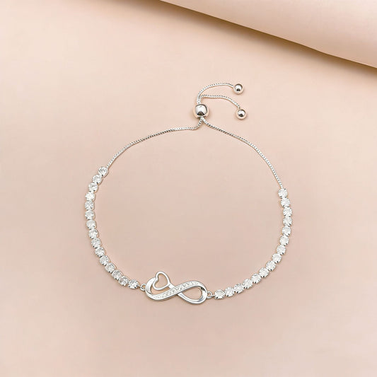 Women's Heart-shaped Roman Zircon Retractable Beads Live Bracelet