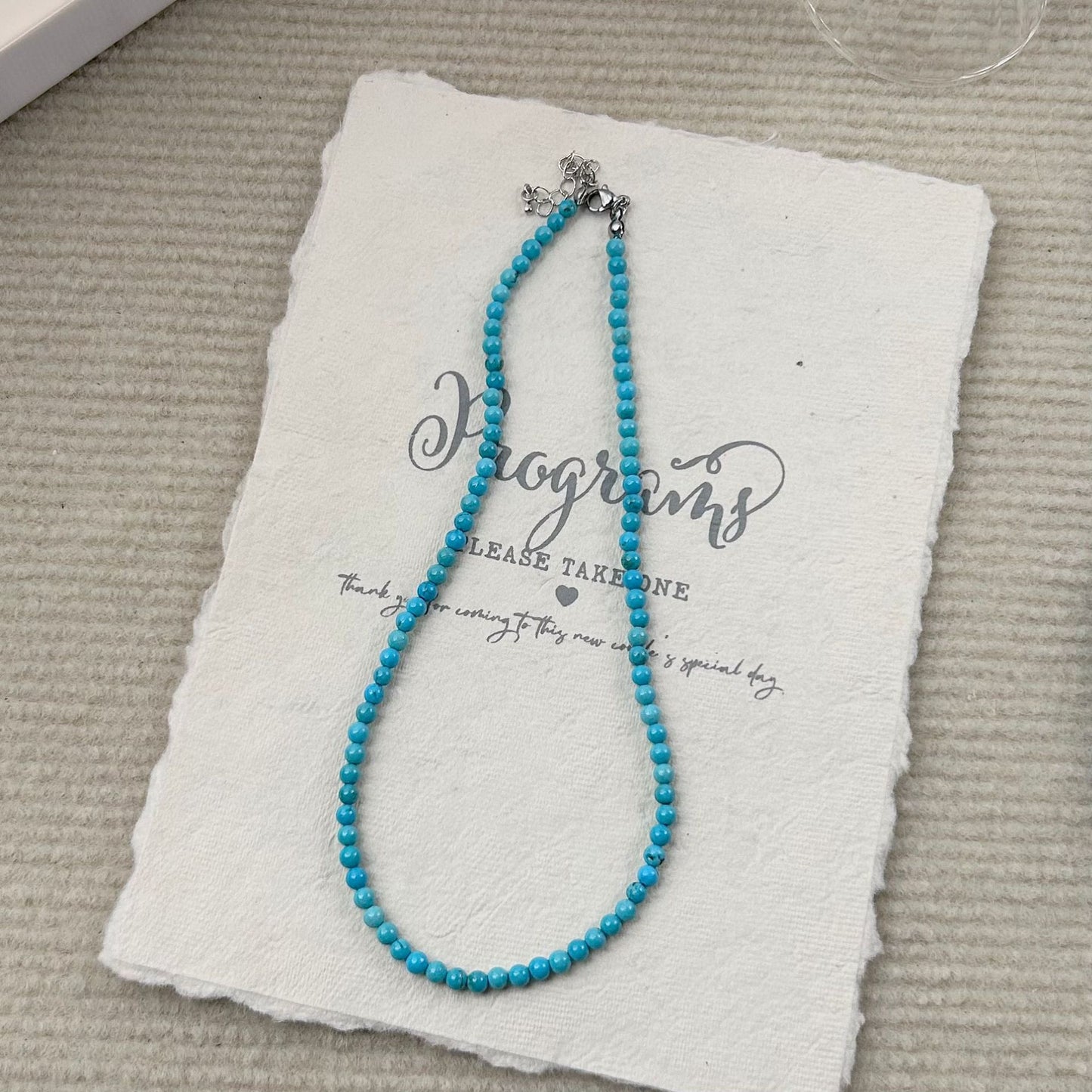 Women's Turquoise Beaded Stackable Popular Natural Stone Clavicle Chain Necklace