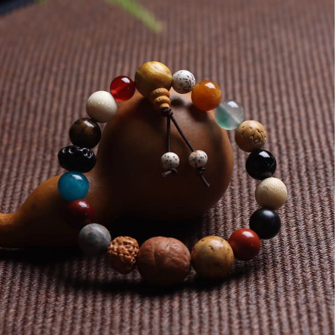Bodhi Seed Eighteen Prayer Beads Buddha Cultural Artifact Bracelet