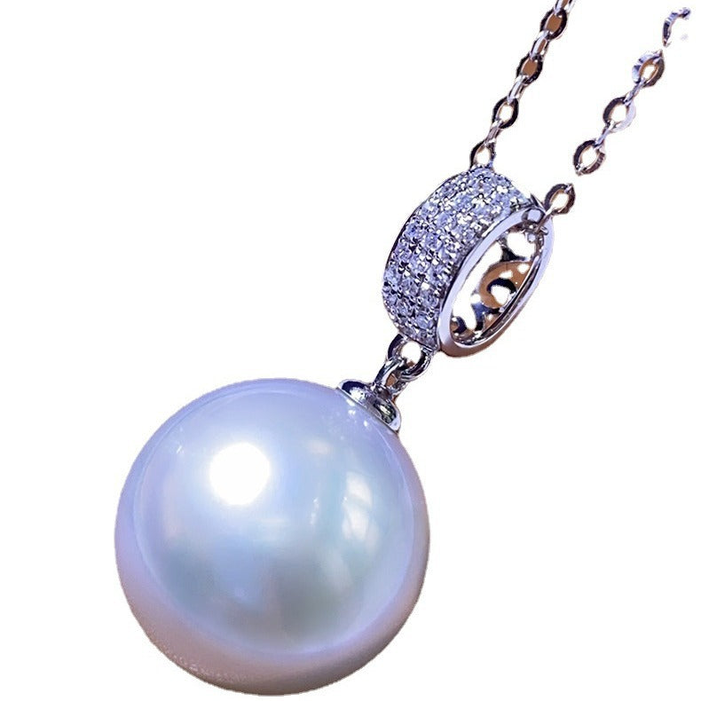 Pearl Golden Balls Olympic White Peacock Pendants