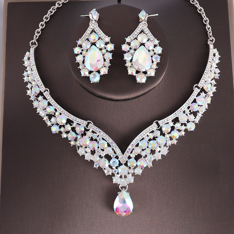 Set Exquisite Rhinestone Suite Party Formal Necklaces