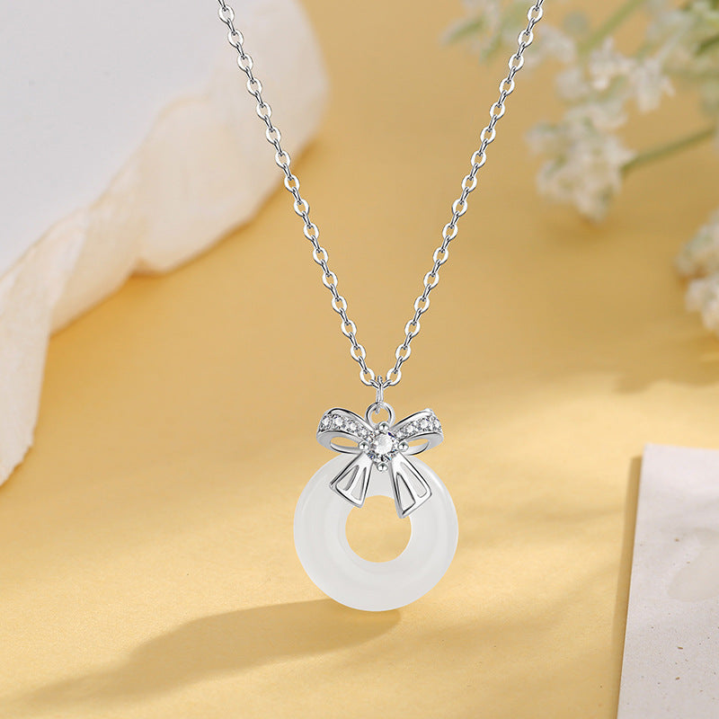 Peace Buckle Bow Simple Light Luxury Necklaces