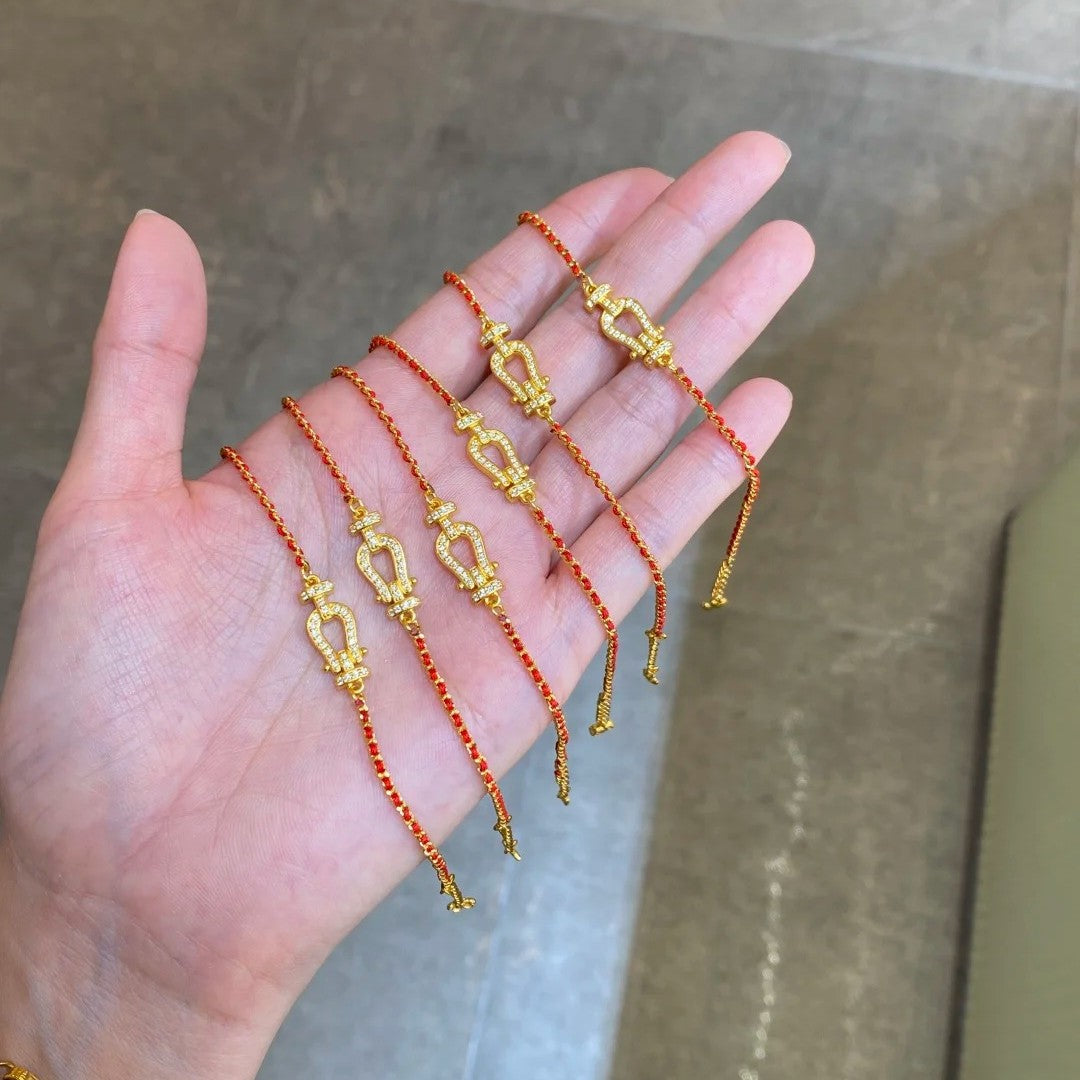 Vachette Clasp Red Rope Female Refined Simple Life Bracelets