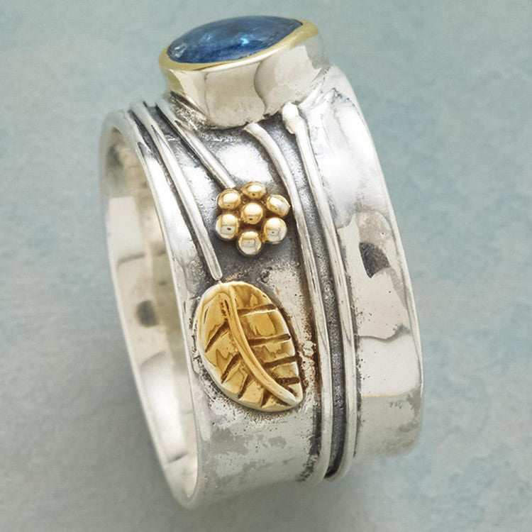 Simple Sea Blue Water Drop Gem Rings