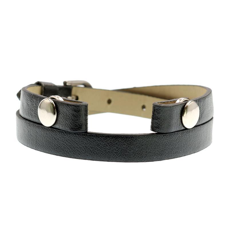 Leather Double Section Wrist Strap Bright Color Bracelet