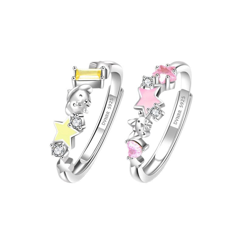 Women's Sweet For Design Cute Couple Holiday Gift Ring