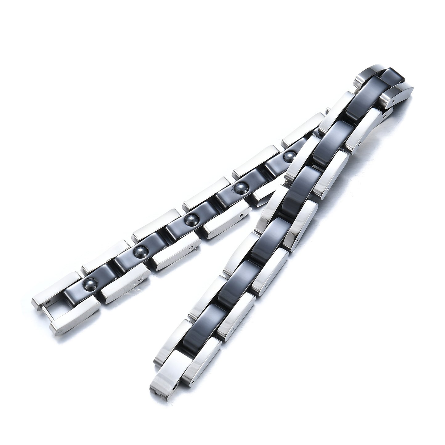Listed Stainless Steel Ceramic Titanium Germanium Magnetic Stone Hot Couple Bracelet