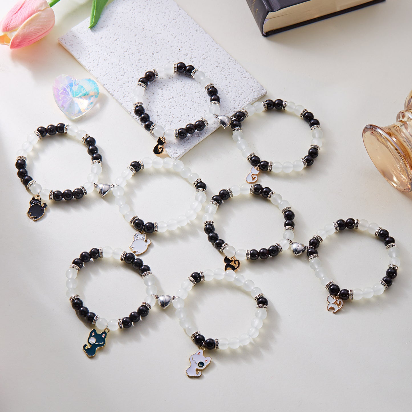 Beaded Cat Cute Two-piece Kitten Love Bracelets