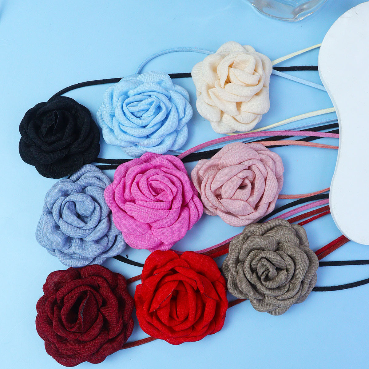 Women's Flower Strap Three-dimensional Rose Collar French Necklace