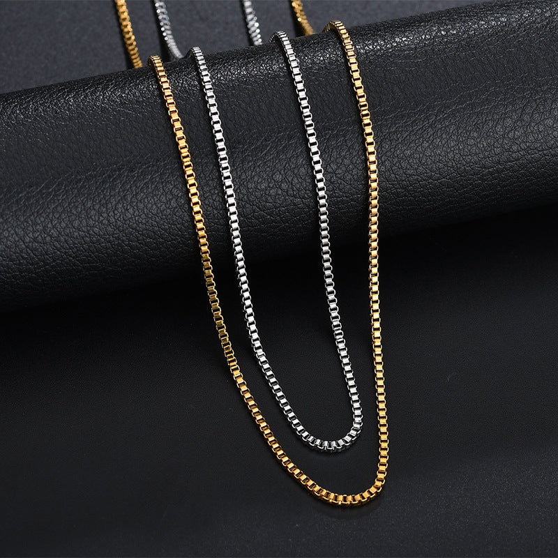 Steel Vacuum Plating Box Chain Fashion Simple Without Necklace