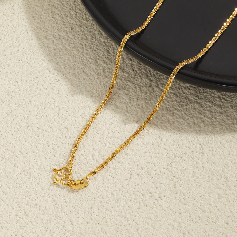 Full Body Titanium Steel Elegant Buckle Necklaces