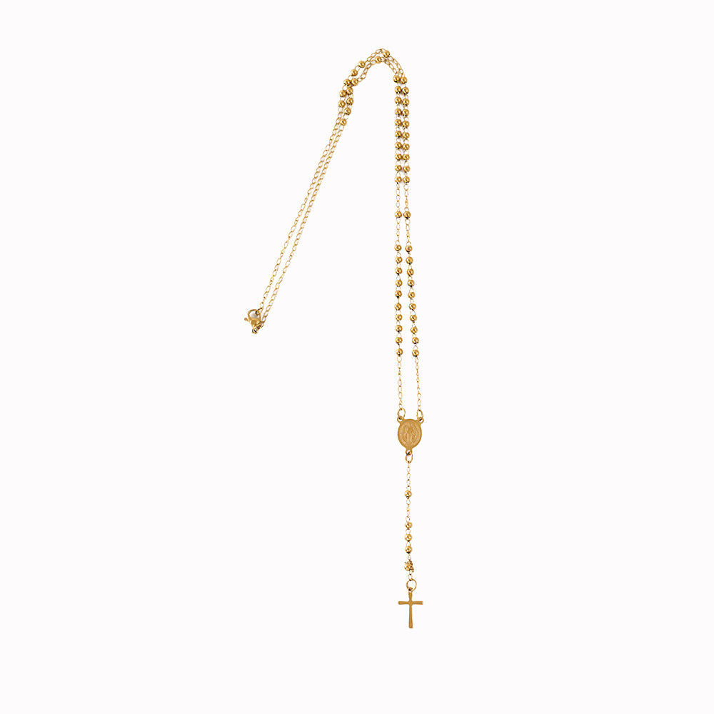 Beads Three-color Cross Virgin Lady Fashion Necklace