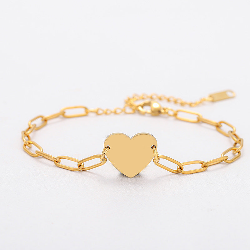 Stainless Steel Heart-shaped Clip Blank Material Festival Bracelets