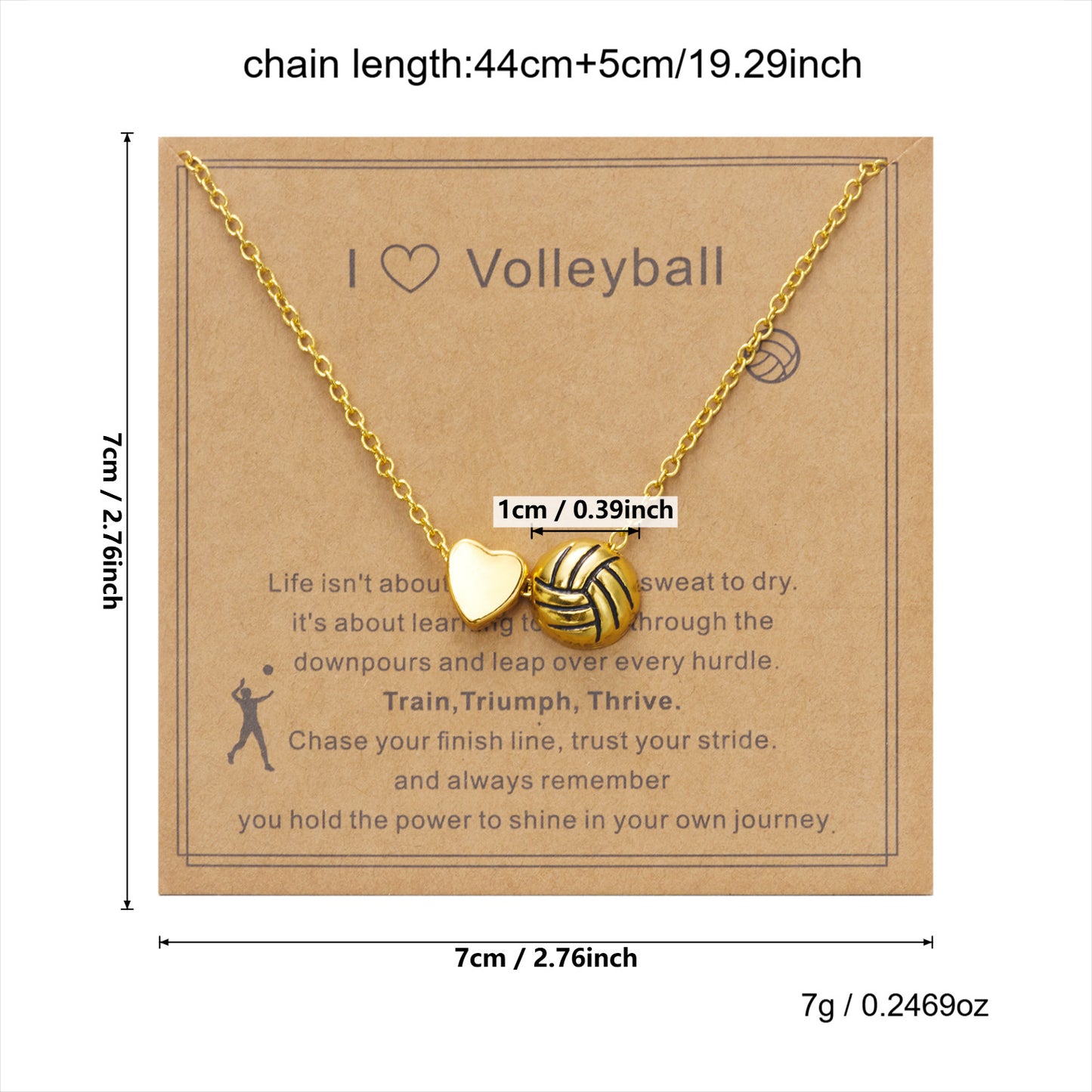 Sports Style Alloy Love Basketball Volleyball Everyday Joker Necklaces