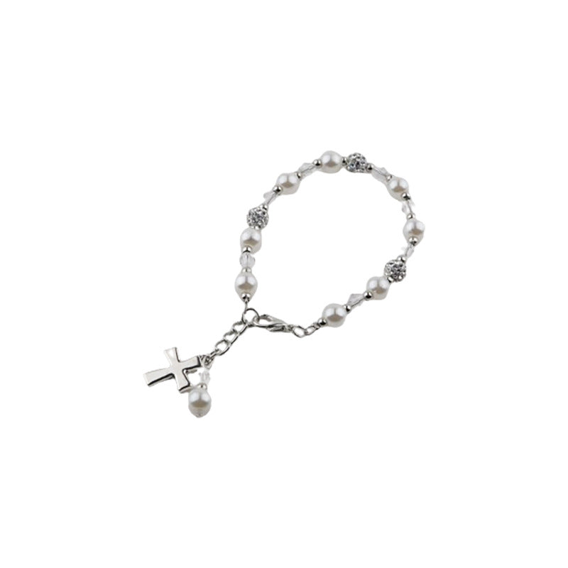 Children's Style Simple Pearl Rhinestone Ball String Lucky Beads Bracelet