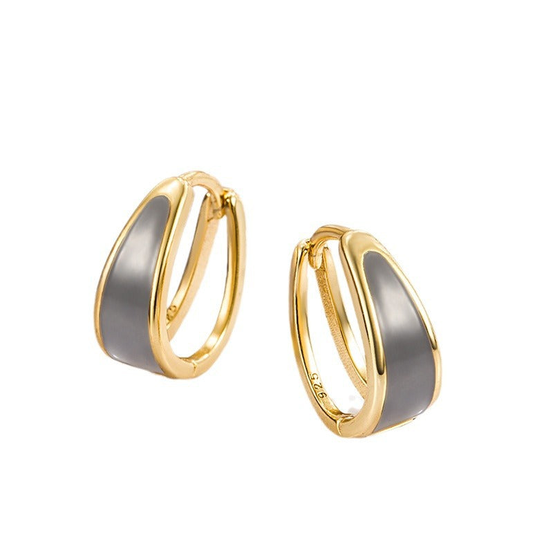 Dripping Curved Clip Circle French Style Ear Buckle